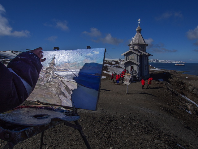 Russian Orthodox church at the Russian research station at Bellinghausen on King George Island, 