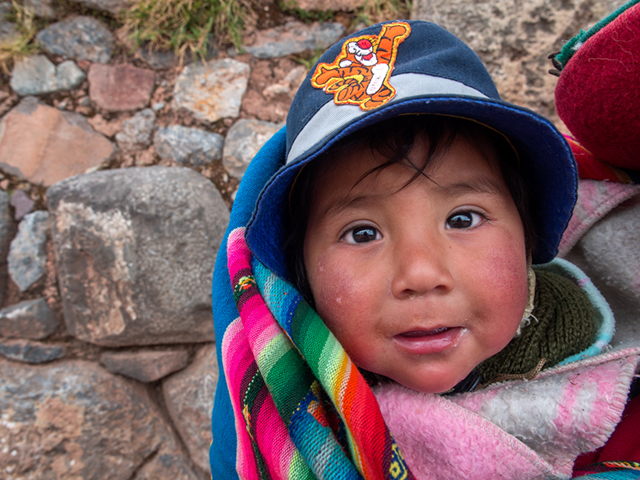 Baby at Sacsayhuaman site