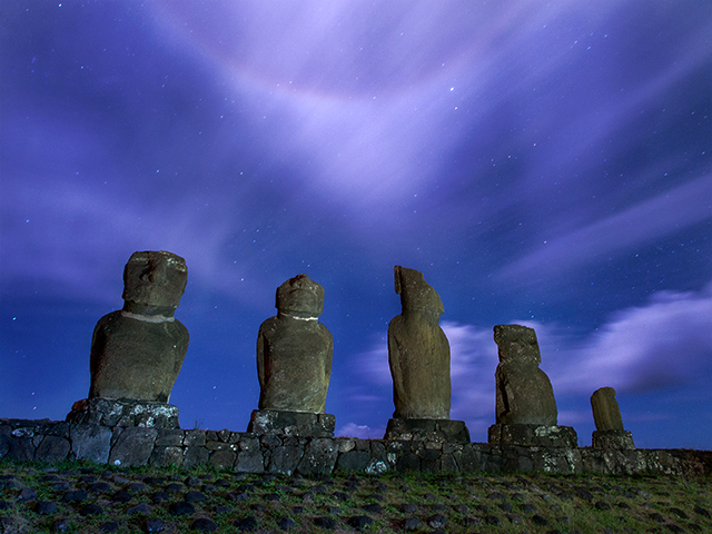 Moai heads on Easter Island