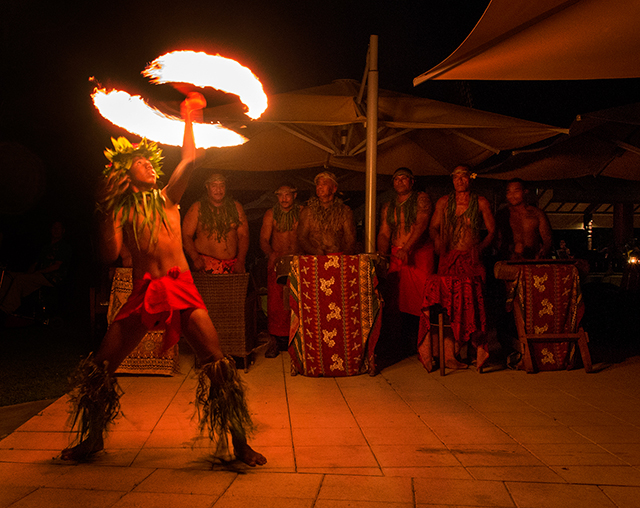 Samoan fire dancers on American Samoa