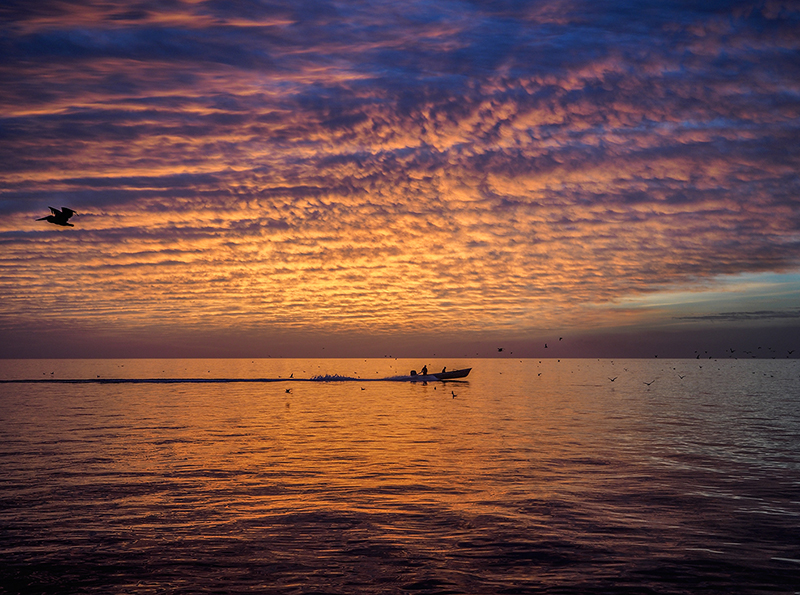 Sunrise near Laguna Magdalena on Pacific coast