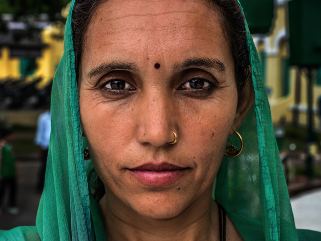 Beautiful woman visiting Cellular Jail Natl Monument, Port Blair, Andaman Islands   E-M1  40-150mm 