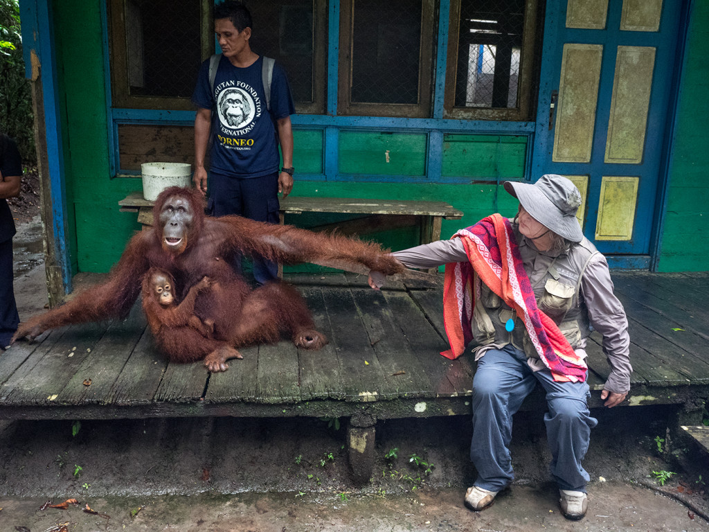 Dr. Biruté Mary Galdikas with an Orangutan E-M1 12-40mm