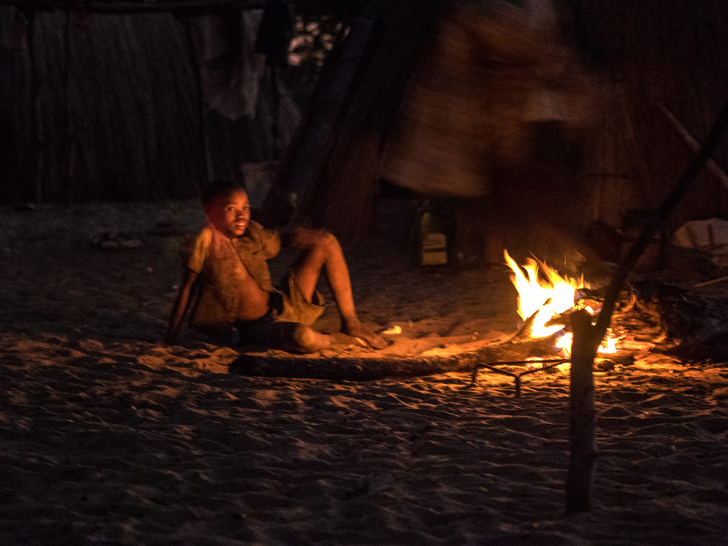 Early evening in Ju/’hoan Bushmen village E-M1 40-150mm f2.8