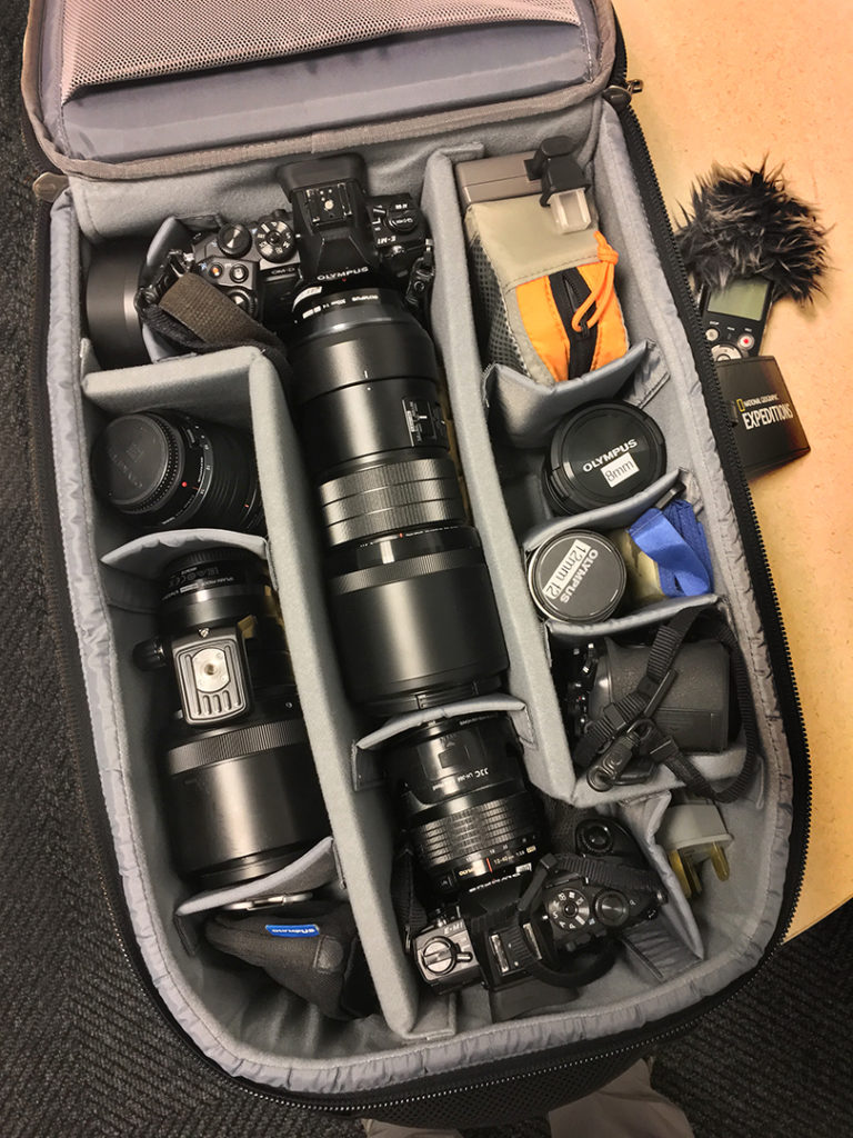 My ThinkTank "Airport Advantage" with all cameras for a trip